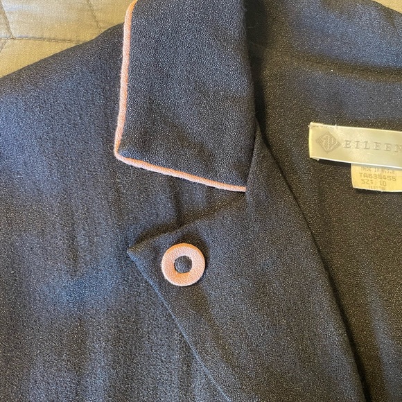 Vintage 80s Eileen West size 10 dress inspired by 40s era fabric covered buttons - Picture 6 of 8